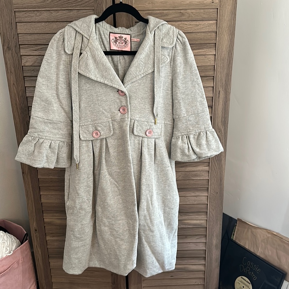 Grey Juicy Couture 3/4 Length Sweatshirt Coat